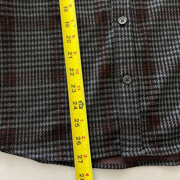 Express Men's Stretch Black Grey Plaid Button-Up Shirt Size XS Long Sleeve NWOT - Picture 10 of 10